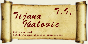 Tijana Ikalović vizit kartica